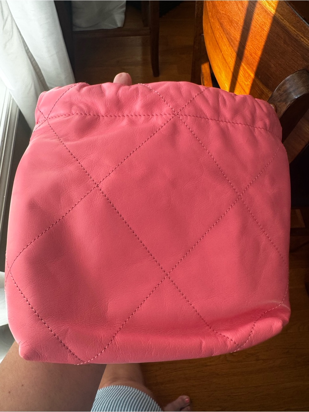 CHANEL Mini 22. Pink with amazing rainbow hardware! - Picture 7 of 10